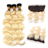 Dark Roots 613 Bundles With Frontal Body Wave Blonde Human Hair | SULMY.